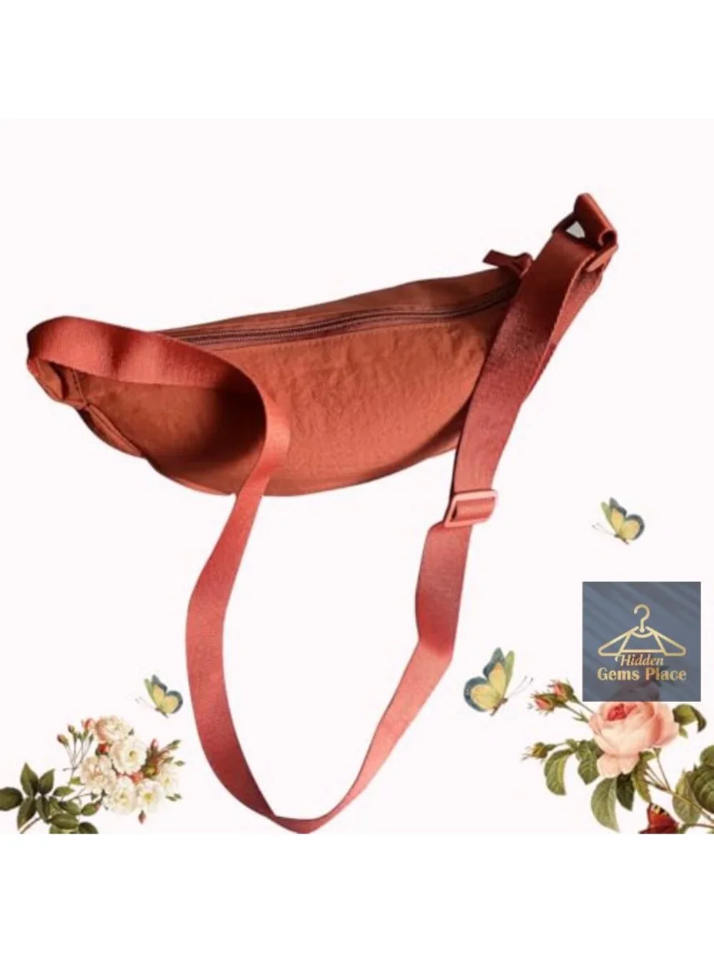 Nylon Crescent Crossbody Bag Adjustable Strap Lightweight Travel Shoulder Purse